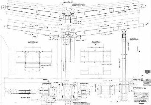 Tübingen Hbf: Emfangsgebäude Überdachung Bahnsteig 1 Dachbinder