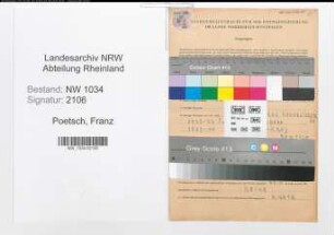 Entnazifizierung Franz Poetsch , geb. 21.01.1914 (Hauptwachtmeister)