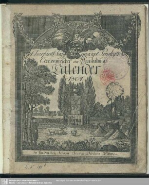 1804: Churfürstl.-Sächss. gnädigst privilegtr. oeconomischer oder Haushaltungs-Calender