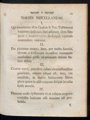Theses Miscellaneae