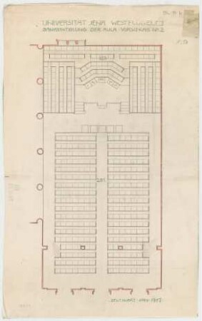 Fischer, Theodor; Jena; Universität - Westflügel Aula (Bestuhlungsplan)