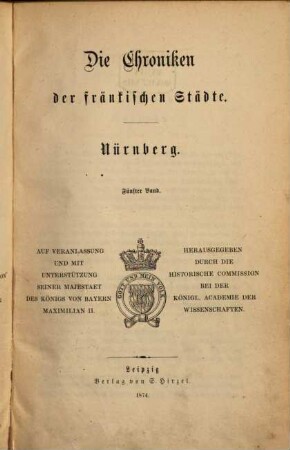 Die Chroniken der fränkischen Städte, 5. Nürnberg