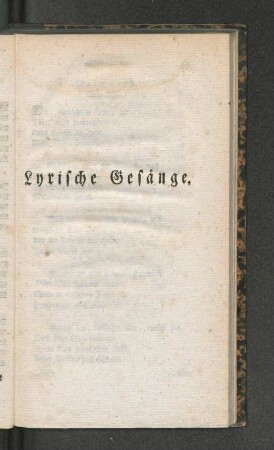 Lyrische Gesänge.