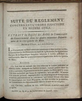 Suite De L'Ordre Judiciaire En Matiere Civile.