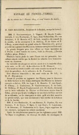 Extraite du proces-verbal de la séance du 5 Février 1829, à neuf heures du matin.