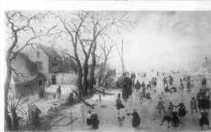 Winterlandschaft mit Eislauf
