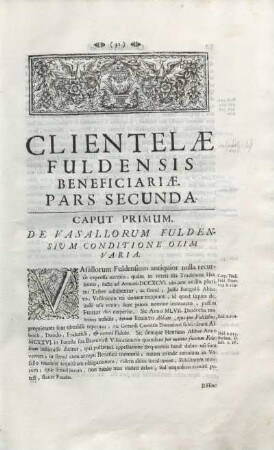 Clientelae Fuldensis Beneficiariae. Pars Secunda.