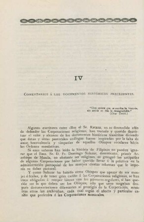 IV. Comentarios á los documentos históricos precedentes
