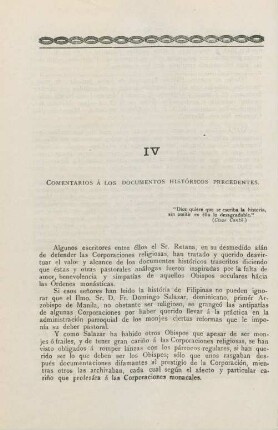 IV. Comentarios á los documentos históricos precedentes