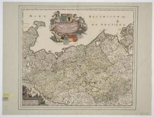 Karte von dem Herzogtum Mecklenburg, 1:460 000, Kupferstich, um 1706