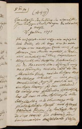 4419-4450, 5. Feb. 1794 Chronologische Darstellung der eidgenössischen Truppenüberlassungen an auswärtige Mächte. St. Gallen 1793 ...