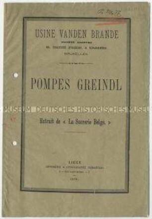 Pumpen von der Firma Usine Vanden Brande in Niederlande