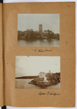 Turm am Väner-Kanal. Schäre bei Stockholm: Ansichten (aus: Skizzen- und Fotoalbum 27)