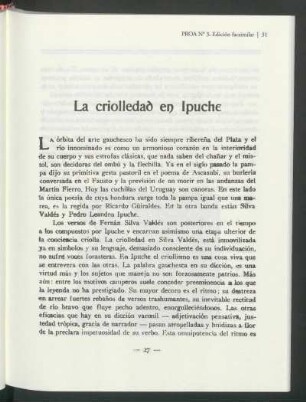 La criolledad en Ipuche