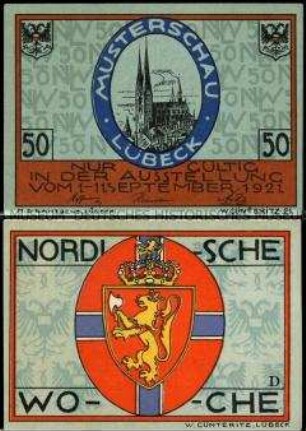 Lübeck, Notgeldserie zur Nordischen Woche 1921, 50 Pfennig