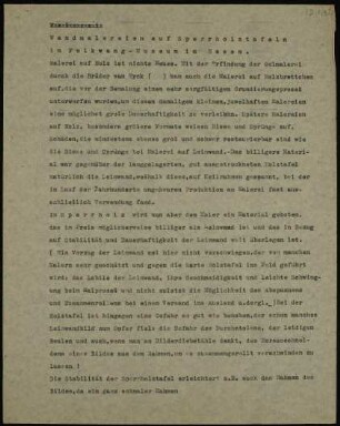 Wandmalereien auf Sperrholztafeln im Folkwang-Museum in Essen