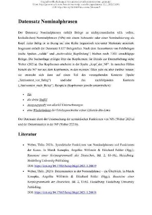 Datensatz Nominalphrasen