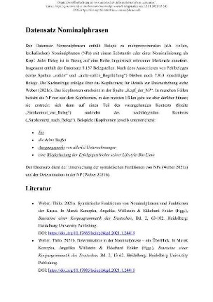 Datensatz Nominalphrasen