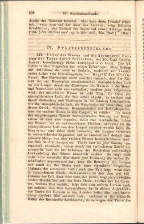 IV. Staatsarzneikunde.