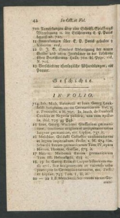 Geschichte. In Folio