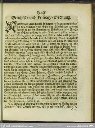 Gerichts- und Policey-Ordnung