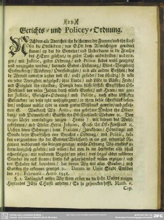 Gerichts- und Policey-Ordnung
