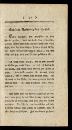 Seltsame Verirrung des Geistes