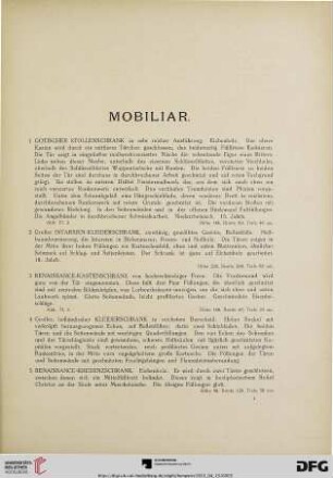 Mobiliar (Nr. 1-108)