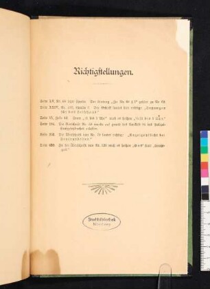 Richtigstellungen.