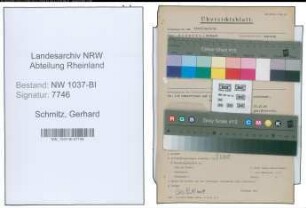 Entnazifizierung Gerhard Schmitz , geb. 29.09.1907 (Elektromeister)