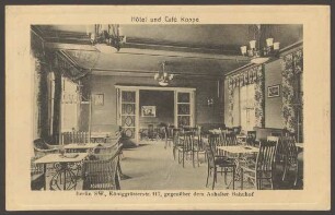 Ansichtskarte "Hotel und Café Koppe", Gastraum, Königgrätzer Straße 117