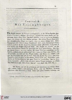 Capitel II: Der Triumphwagen