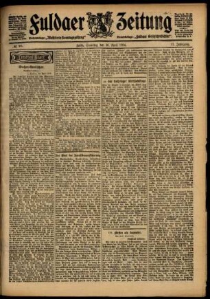 Dritte Ausgabe vom Samstag, den 30. April 1904.