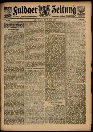 Dritte Ausgabe vom Samstag, den 30. April 1904.