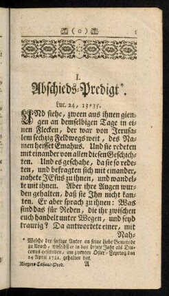 1-43, I. Abschieds-Predigt