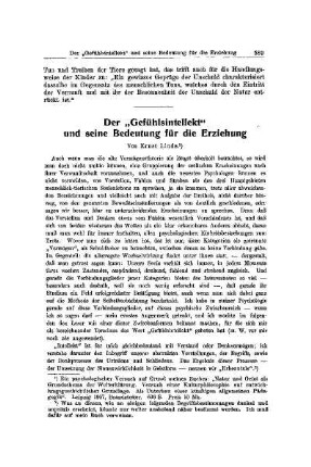 Der "Gefühlsintellekt" und seine Bedeutung für die Erziehung