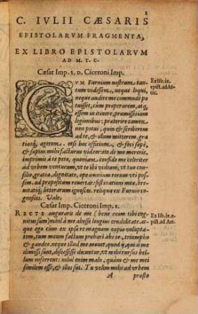 C. Iulii Caesaris Commentarii : emendationibus illustrati ; eiusdem et librorum fragmenta ; ex bibl. Fulvi Ursini
