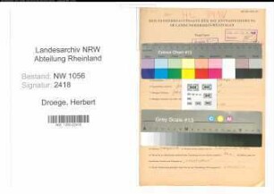 Entnazifizierung Herbert Droege , geb. 13.12.1912 (Angestellter)