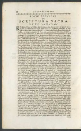 Locus Secundus De Scriptura Sacra.