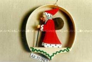 Seiffener Christbaumschmuck: Nikolaus im Ring