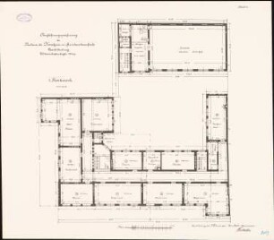 Kunstgewerbe- und Handwerkerschule, Berlin-Charlottenburg: Grundriss 1. Obergeschoss 1:100