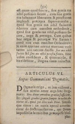 Articulus VI. Scopus Gummariani Dogmatis.