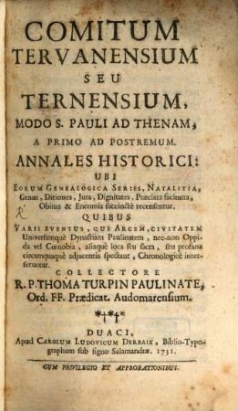Comitum Tervanensium Annales historici