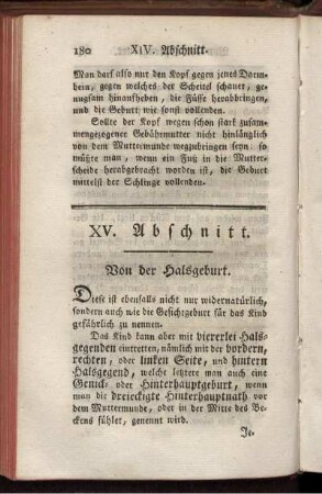 XV. Abschnitt. Von der Halsgeburt.
