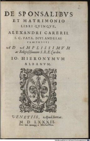 De Sponsalibus et matrimonio : libri quinque