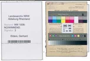 Entnazifizierung Gerhard Elders , geb. 26.07.1899 (Landwirt)