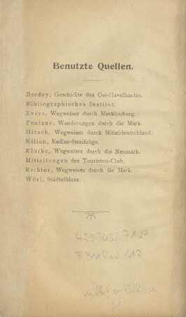 Benutzte Quellen