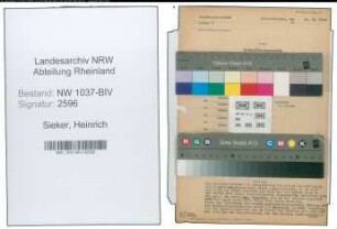 Entnazifizierung Heinrich Sieker , geb. 10.12.1886 (Krim.Beamter)