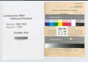 Entnazifizierung Karl Gruetter , geb. 22.03.1902 (Prokurist)