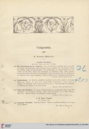 Oelgemälde (Nr. 1400 - 1624)